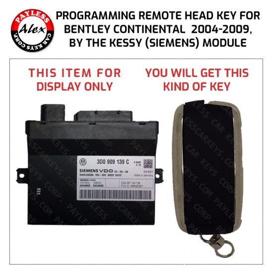 Buy BENTLEY CONTINENTAL 2004- 2 REMOTE HEAD KEYS PROGRAMMED